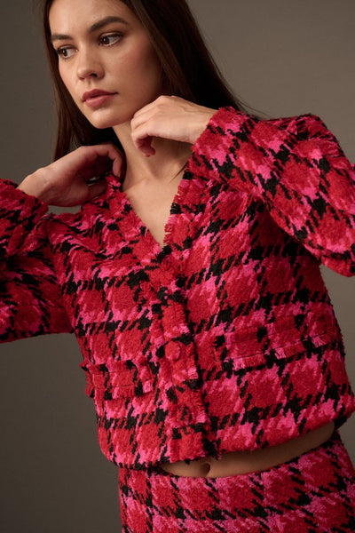 Bella V Boutique Pocket Tweed Blazer