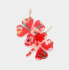 Raven Floral Dangle Earrings (Red)