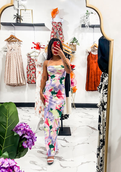 Jessica Watercolor Backless Dress (Multi)
