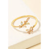 Alice Rhinestone Leaf Ring (Gold)