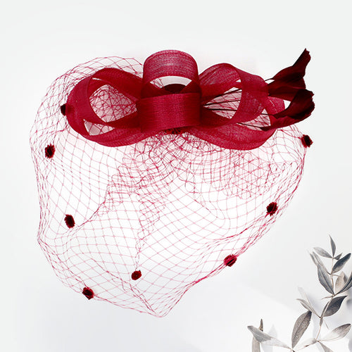 Making My Bets Fascinator (Burgundy)