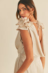 Invite Only Satin Jumpsuit (Light Taupe)