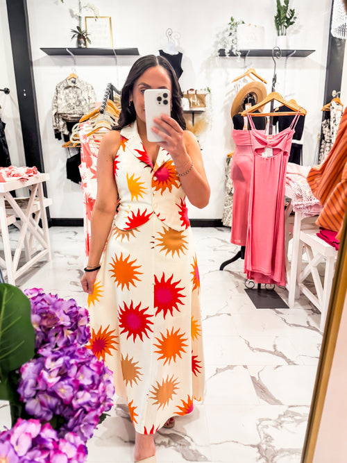 Dress To Tuscan Sun Print Maxi Skirt Beige