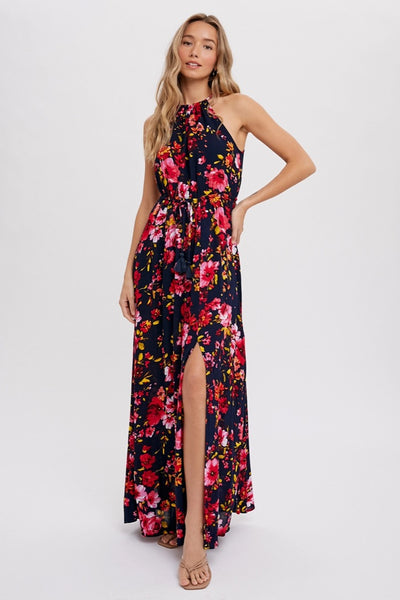 Scarlett Halter Maxi Dress (Navy)