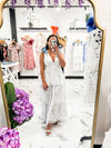 Sweetie Bow Tie Maxi Dress (White/Blue)