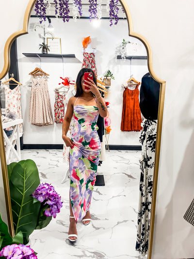Jessica Watercolor Backless Dress (Multi)
