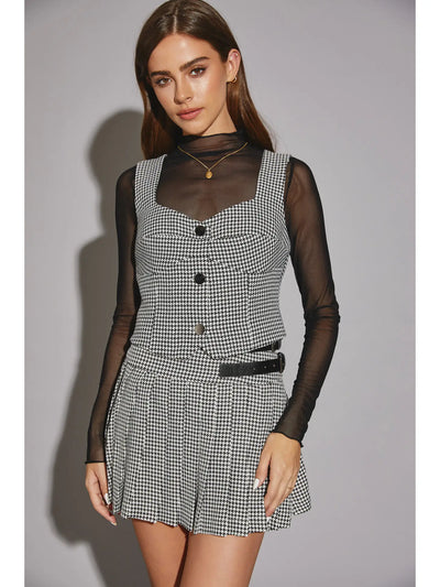 Overachiever Printed Vest Top (Black)