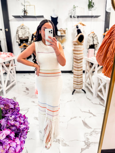 Fringe With Benefits Dress (Ivory)