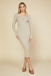 Never Underdressed Midi Dress (Sand)