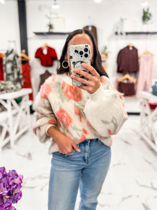 All I Wanted Floral Sweater (Ivory)