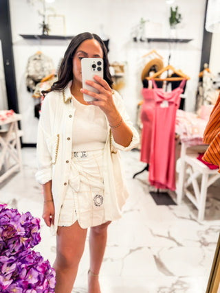 Dress To Blue Rays Sun Skort Off White/Blue