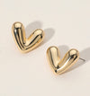 Mabel Puffy Heart Earrings (Gold)