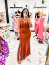Beaded Straps Side Slit Linen Ankle Dress