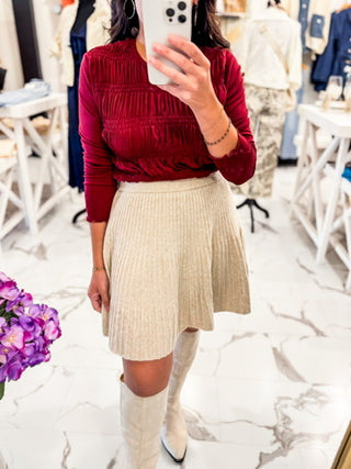 Knit Sweater Skirt with Shorts Lined