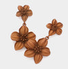 Leila Hibiscus Drop Earrings (Almond)