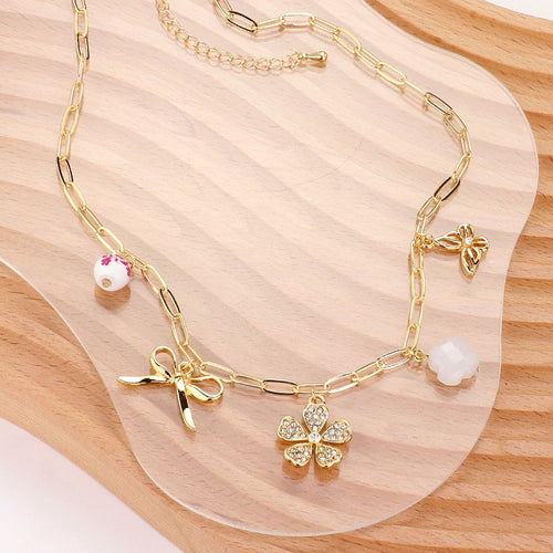 Sarah Charm Necklace (Gold)