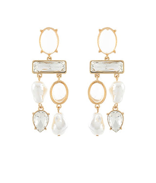 Katherine Pearl Earrings (Clear)