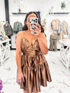 Good Luck Metallic Dress (Bronze)