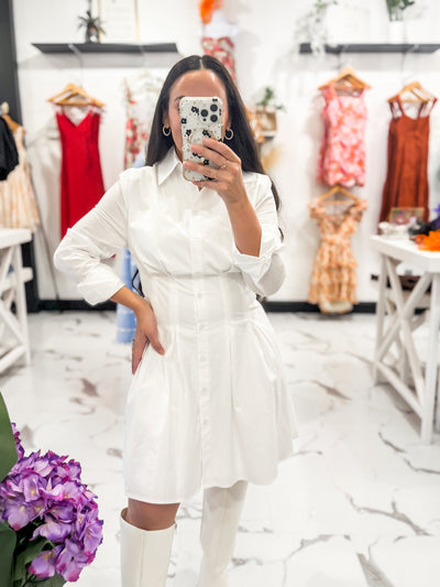 Secret Crush Collard Dress (Off White)