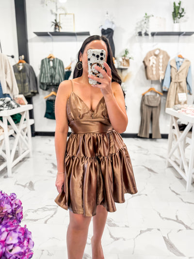 Good Luck Metallic Dress (Bronze)