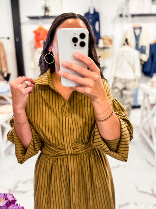 Stripe Shirt Dress for Work 