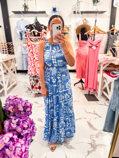 Easy Blue Cotton Skirt Set