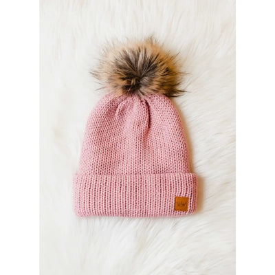 Peppermint Pom Beanie (Pink)