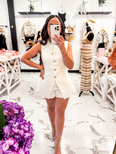 Carefree Linen Vest (White)