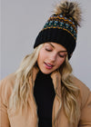 Mountainside Pom Beanie (Black)