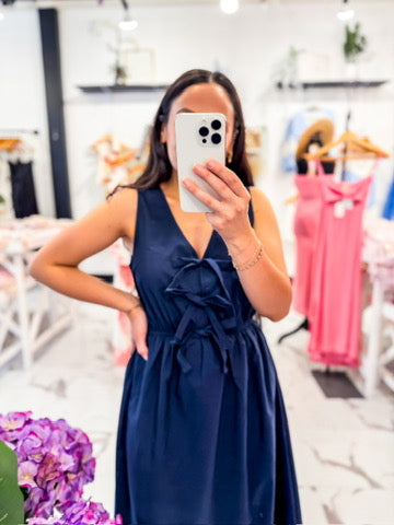 Midnight Manor Eyelet Dress Navy