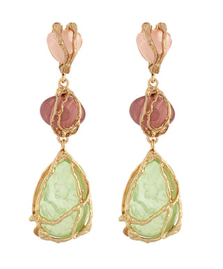 Sadie Stone Drop Earrings (Green)