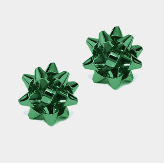 Put Bow On It Stud Earrings (Green)