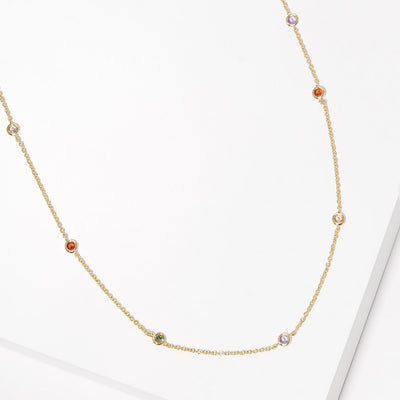 Yazmin Colorful Dainty Necklace (Gold)