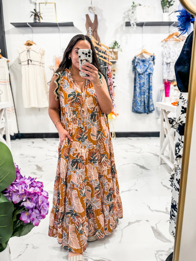 Somewhere To Go Flowy Maxi Dress (Multi)