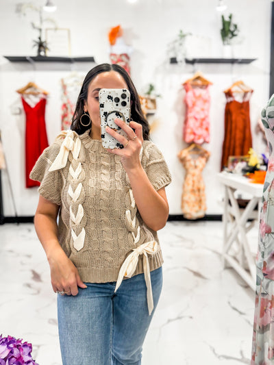 Falling For This Sweater Vest (Taupe)