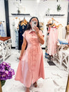 Midi Cotton Bow Pink Dress