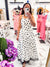 Tea & Dots Halter Midi Dress (Cream)