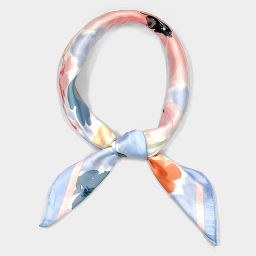 Bryony Floral Silk Scarf (Blue)