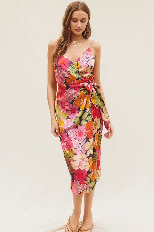 Maui Wrap Printed Dress (Multi)