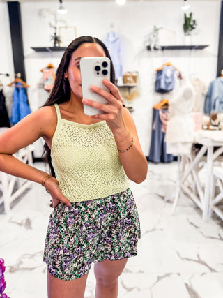 Keep It Cute Crochet Top (Lime)