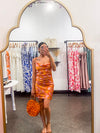 She's Glowing Ruching Dress (Orange)