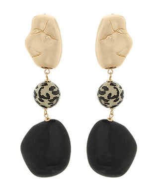 Magnoila Geometric Earrings (Black/Gold)