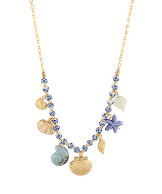 Ariel Charm Necklace (Blue/Gold)