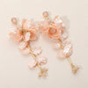 Casey Floral Drop Earrings (Pink)