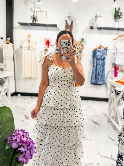 Going To The Track Ruffle Dress (Off White)