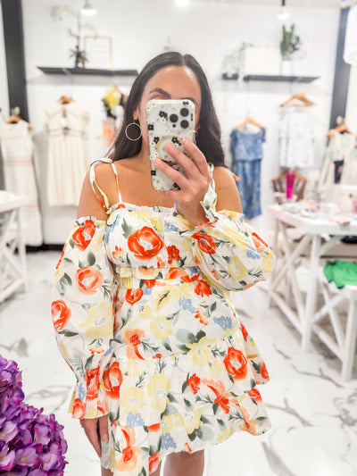 Marina Floral Skirt Set (White)