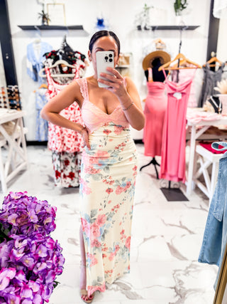 Pink and Yellow Floral Dress