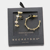 Chloe Embellished Hoop Earrings (Gold)