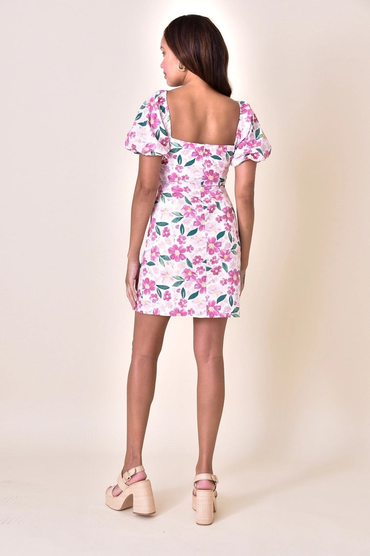 Sweetie Floral Print Mini Dress (Multi)