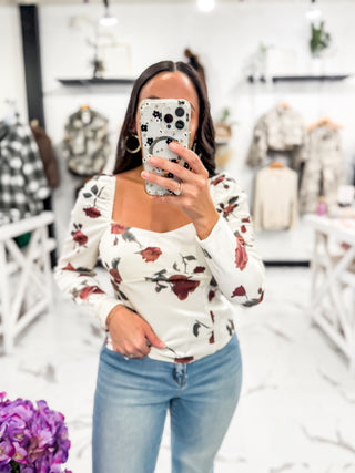 She's So Elegant Long Sleeve Top (Cream)